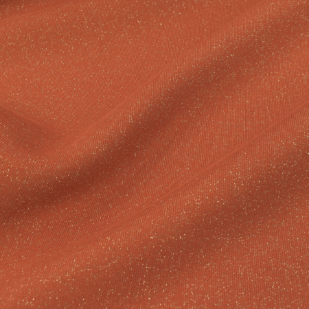 Tissu jersey sweat - Terracotta à paillettes doré