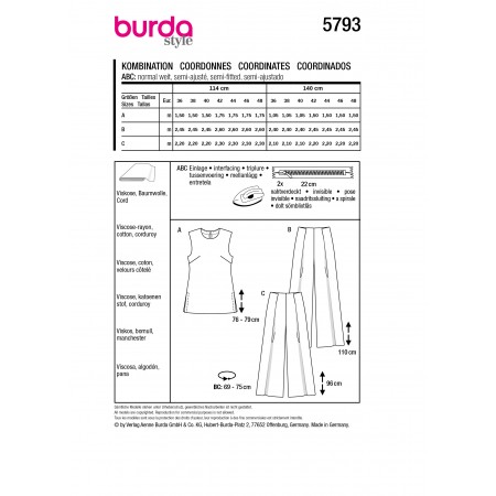 Patron Burda Créations Tunique Boutonnée/zippée – Tailles 38 à 50, Neuf