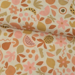 Tissu coton - Salade de fruits