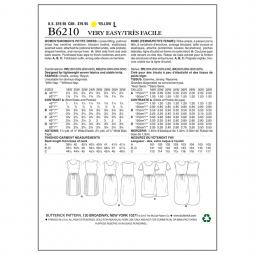 Patron Butterick 6210 - Robe ample