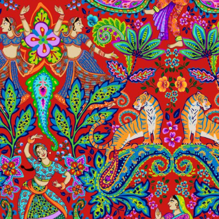 Tissu Odile Bailloeul - Velours Bollywood rouge Tissu Odile Bailloeul - Velours Bollywood rouge