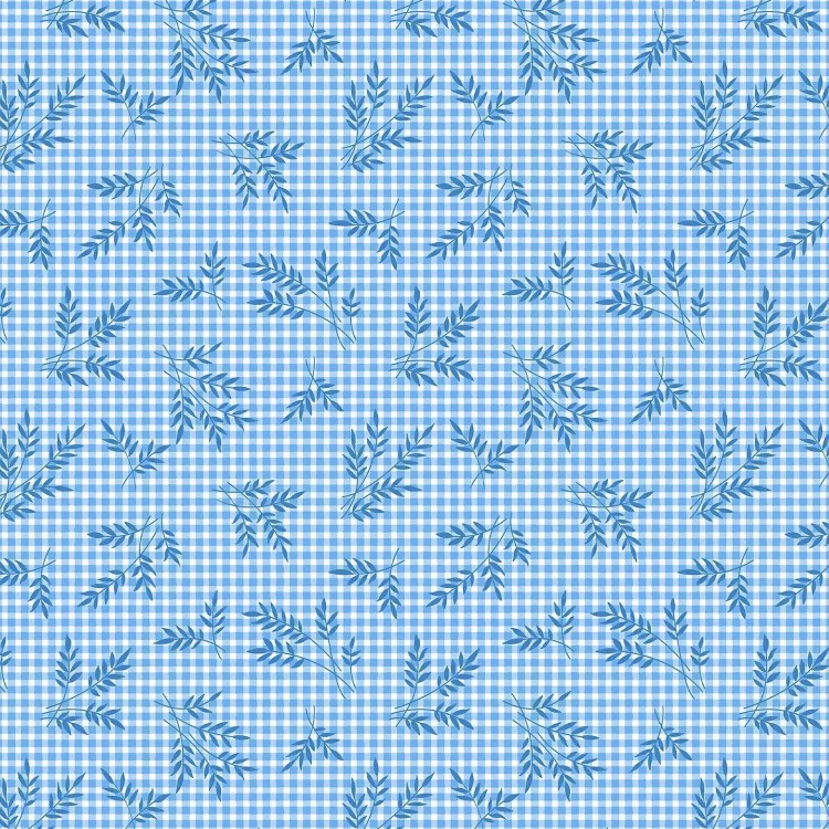 Tissu Andover fabrics - Play and Simple - Wheat gingham cornflower