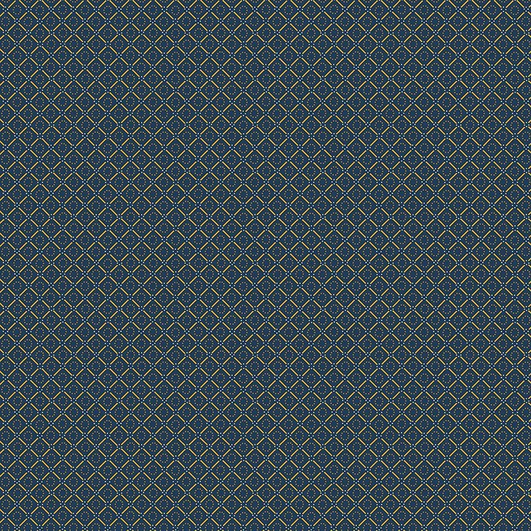 Tissu Andover fabrics - Indigo Cheddar - Circle diamond indigo