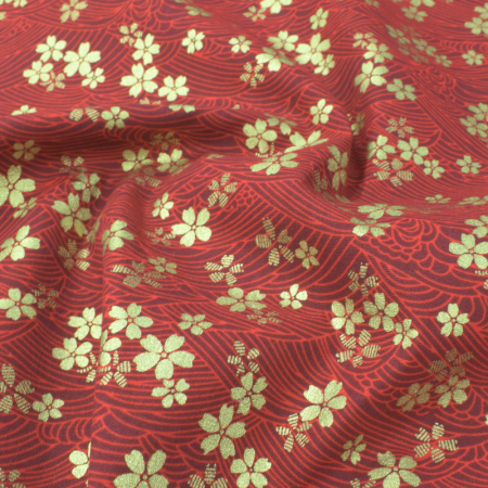 Tissu coton - Tatami rouge Tissu coton - Tatami rouge