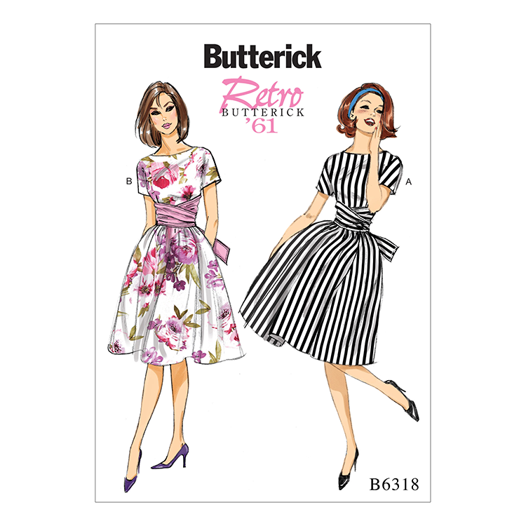 Patron Butterick 6318 - Robe rétro années 60
