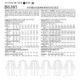 Patron Butterick 6385 - Manteau
