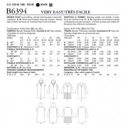 Patron Butterick 6394 - Manteau