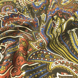 Tissu viscose - Cashmere fond noir