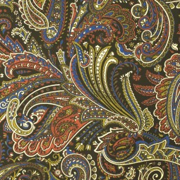 Tissu viscose - Cashmere fond noir