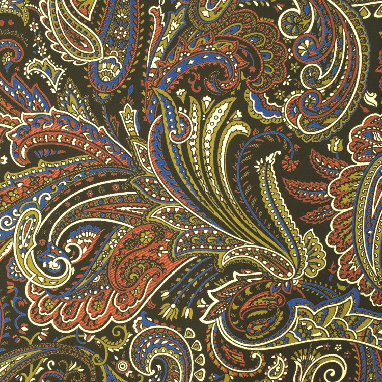 Tissu viscose - Cashmere fond noir