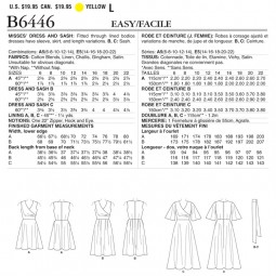 Patron Butterick 6446 - Robe ceinture