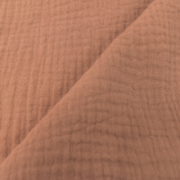 Tissu double gaze - Vieux rose
