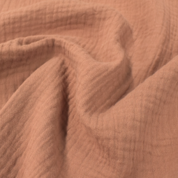 Tissu double gaze - Vieux rose