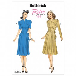 Patron Butterick 6485 - Robe rétro années 40