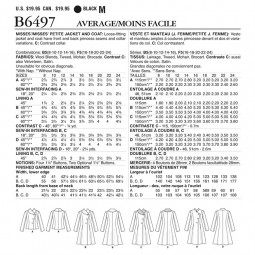 Patron Butterick 6497 - Manteau et veste