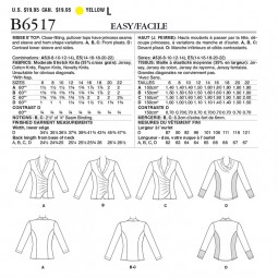Patron Butterick 6517 - Haut moulant
