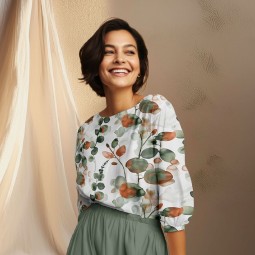 Tissu viscose Light & Lush - Feuillage