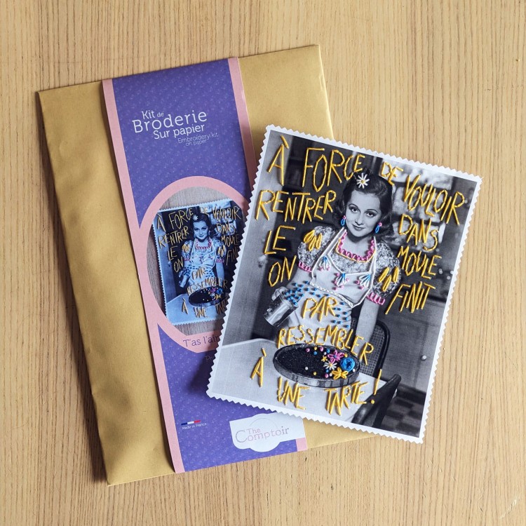 Kit de broderie sur papier - The Comptoir - T'as l'air d'une tarte