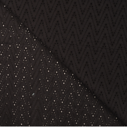 Tissu Broderie Anglaise - Leisa noir