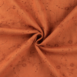 Tissu Broderie Anglaise - Enora gold brown