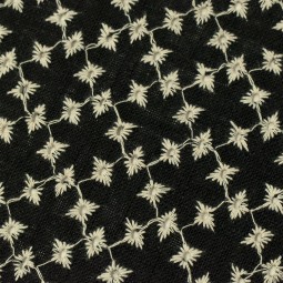 Tissu Broderie Anglaise - Elenor noir