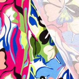 Tissu sergé de viscose - Abstrait fuchsia