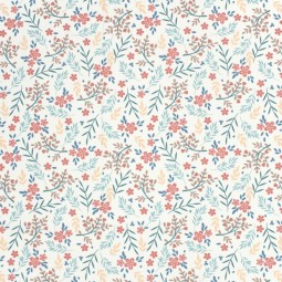 Tissu jersey maillot de bain - Fleurs blanc cassé
