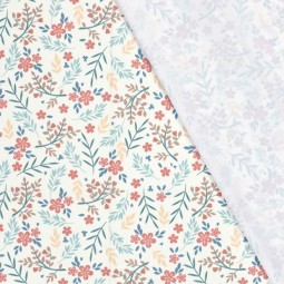 Tissu jersey maillot de bain - Fleurs blanc cassé