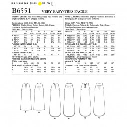 Patron Butterick 6551 - Robe ample