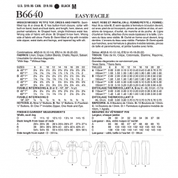 Patron Butterick 6640 - Robe, jupe et pantalon