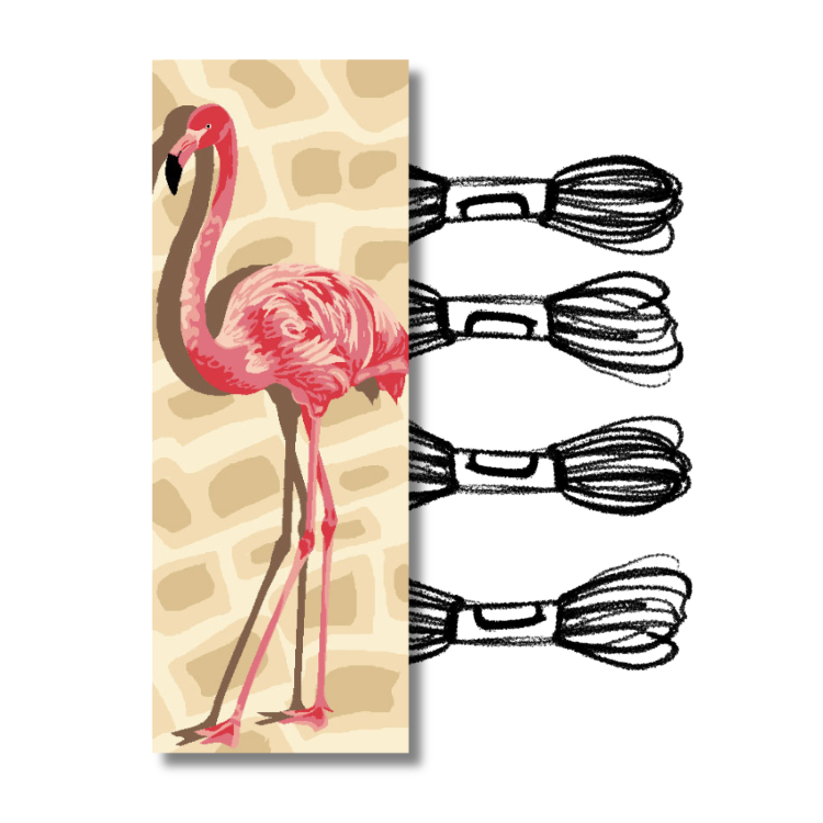 Kit de canevas Luc  - Flamant rose