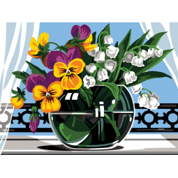 Kit de canevas Margot de Paris - Pensées muguets