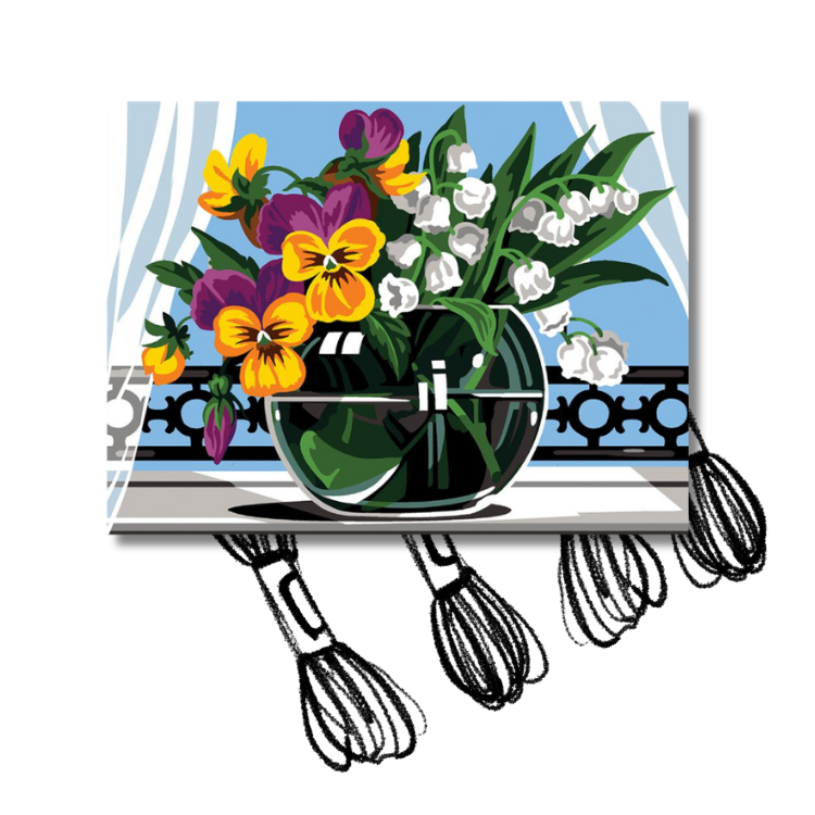 Kit de canevas Margot de Paris - Pensées muguets