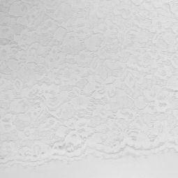 Tissu dentelle - Fleurs blanches