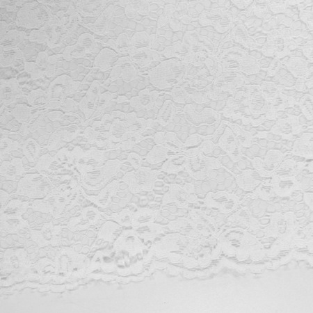 Tissu dentelle - Fleurs blanches