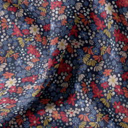 Tissu coton enduit - Maria bleu orange