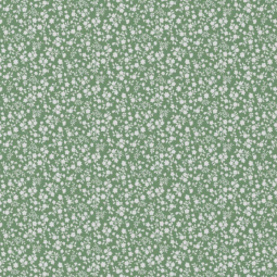 Tissu coton enduit - Suzette vert blanc