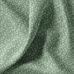 Tissu coton enduit - Suzette vert blanc