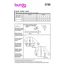 Patron Burda 5745 - Blouse à col V avec ou sans volants