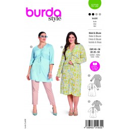 Burda 5732 - Blouse ou robe froncée à la poitrine