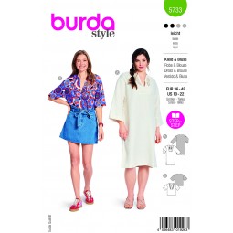 Burda 5733 - Blouse ou robe à plastron