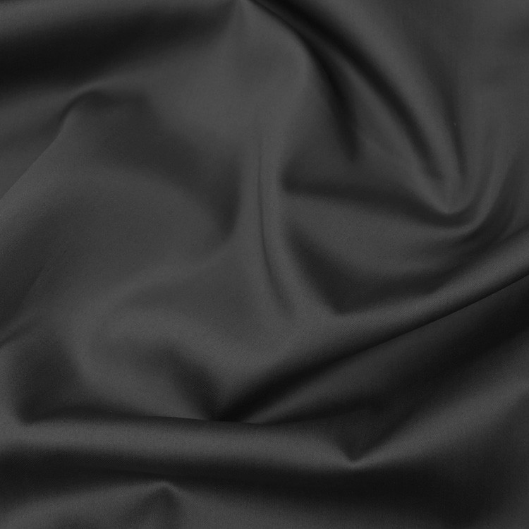 Tissu coton uni satiné - Noir