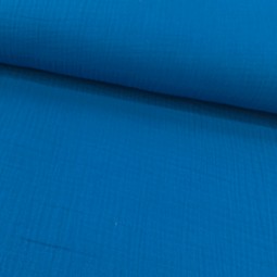 Tissu double gaze - Bleu roi