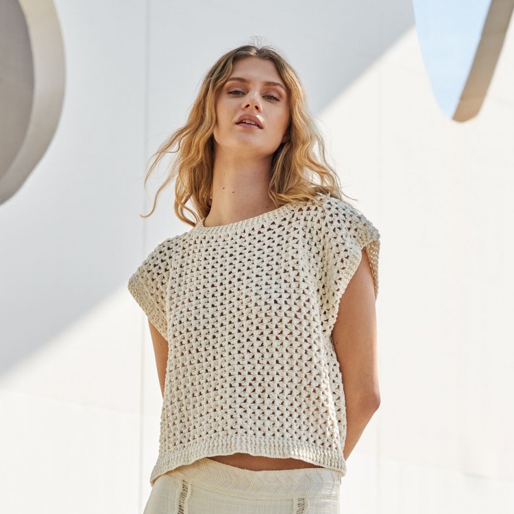 Kit de crochet - T-shirt épaules tombantes - Cotton cashmere