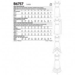 Patron Butterick 6757 - Robe midi