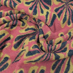 Tissu éponge - Jacquard multi flower