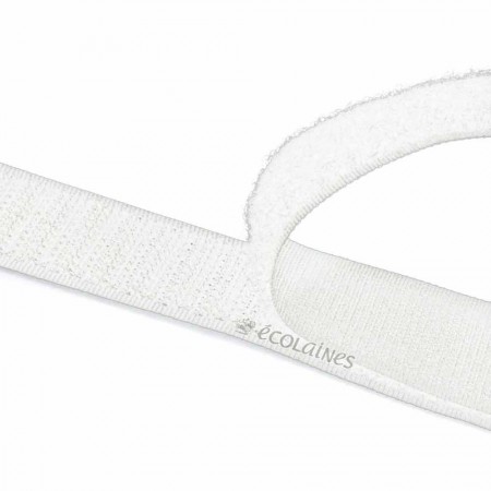 Ruban accrocheur adhésif 20 mm Blanc