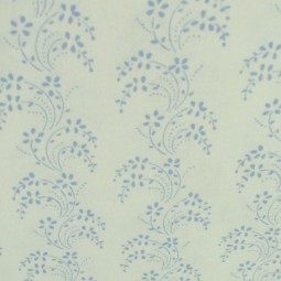 Tissu fantaisie - Jasmin blue - Lignes feuillage
