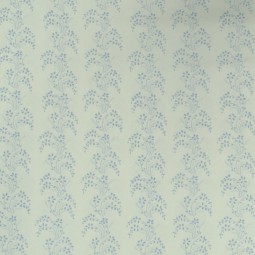 Tissu fantaisie - Jasmin blue - Lignes feuillage