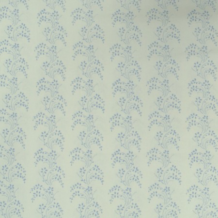 Tissu fantaisie - Jasmin blue - Lignes feuillage